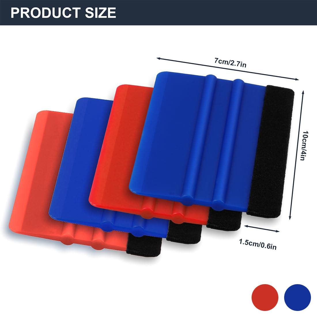 2 Pezzi Spatola Per Pellicola, Spatola Per Pellicola Con Bordo In Feltro Spatola Magnetica Per Pellicola Auto Spatola Pellicola Per Mobili Finestre, Set Di Strumenti Per Riprese (Rosso, Blu)