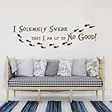 Diggoo Home Decor Wall Decal Quote I Solemnly Swear That I Am Up to No Good with Footprints Vinyl...