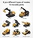 Geyiie 8 Pack Alloy Diecast Construction Vehicle Toy Set, Pull Back Trucks with Excavator Dump Truck Bulldozer Forklift, Durable Gift Toys for Toddlers Kids Boys & Girls