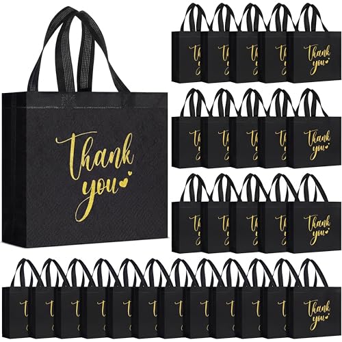 Sacs cadeaux de remerciement haut de gamme SilTriangle réutilisables avec poignées - 50 pcs