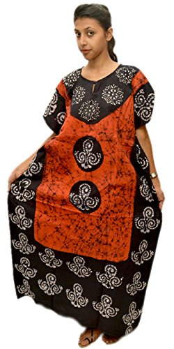 Image of Cotton Kaftan Dress Maxi Long Tunic Batik One Size