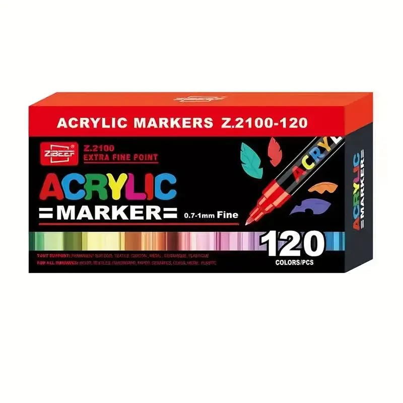 Ensemble de marqueurs d'art à pointe fine de 120 couleurs, séchage rapide en plastique de couleurs mélangées, marqueur professionnel pour esquisse graphique et illustration