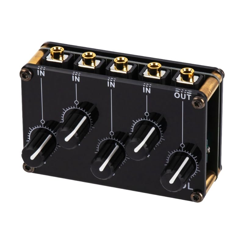 Table de mixage passive 4 en 1 avec sortie AUX et contrôle des signaux mini-jack 3,5 mm