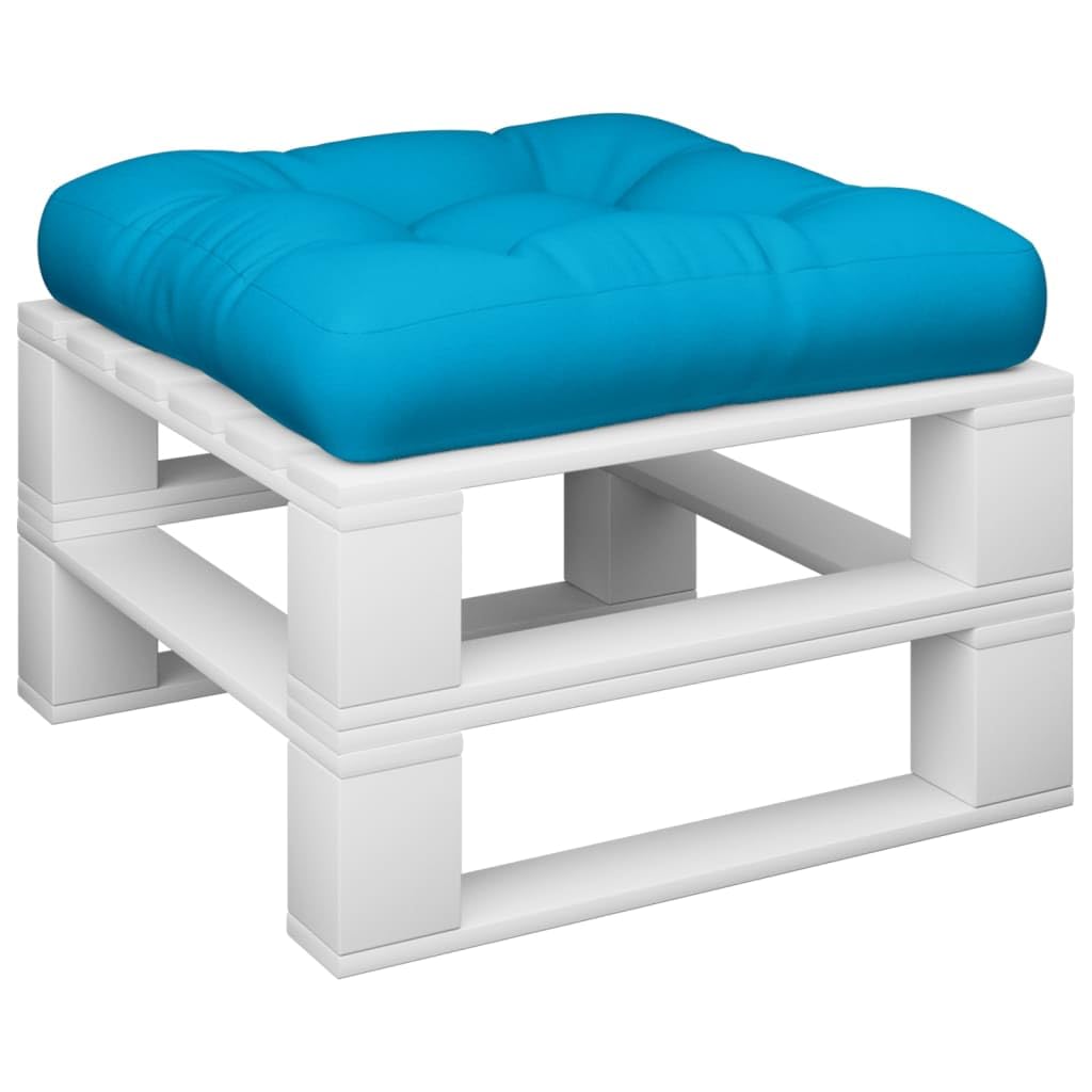 Cuscino per pallet, blu, 60 x 60 x 12 cm, in tessuto, impermeabile, per giardino, balcone, terrazza, antiscivolo, con laccetti, ergonomico, imbottito, lavabile, comodo cuscino per interni ed