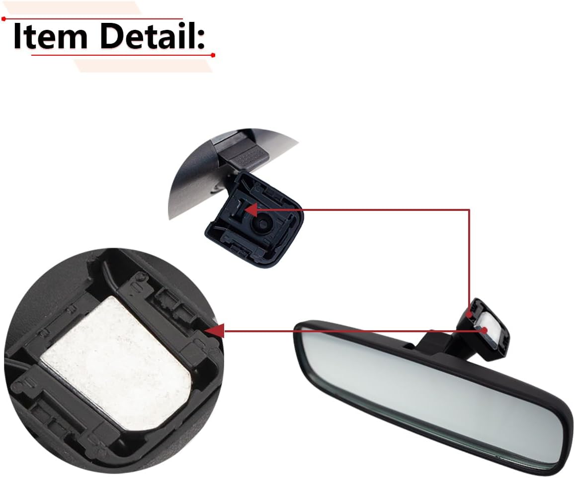RLB-HILON 9.65” Rear View Mirror Compatible with Toyota Corolla Camry Highlander Prius, for Honda Accord Civic Fit Odyssey CRV CR-V, And More Models