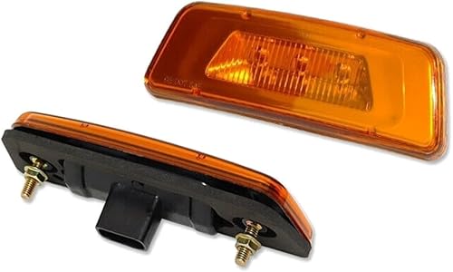 ienslrie Luces de marcador laterales para guardabarros de rueda ámbar con lente ámbar, carcasa de ABS, bombillas delanteras derecha e izquierda