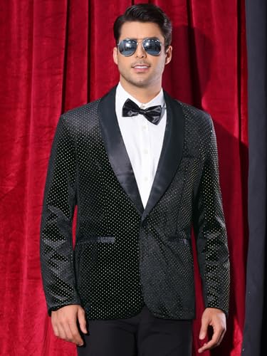 Lars Amadeus Sparkly Blazer for Men's Glitter Diamond Tuxedo Jacket Wedding Rhinestone Shiny Sports Coat2