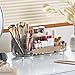 Rotating Makeup Organizer,Large Capacity Countertop Skincare Organizer,2 in 1 Bathroom Makeup Caddy,Cosmetic Display Case (Crystal Clear)