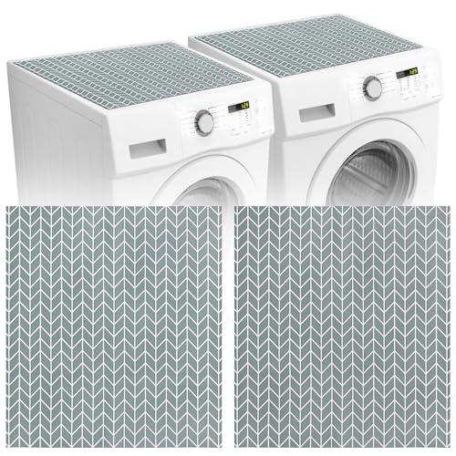 Actvty Washer and Dryer Covers for the Top, 2 Pieces 25.6'' x 23.6'' Washer Dryer Top Protector Mat, Diatomite Rubber Washing Machine Top Covers Non-Slip Scratch Protection Dust-Proof
