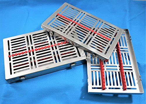 Heavy Duty 1 German Dental Autoclave Sterilization Cassette Rack Box Tray for 20 Instrument with Lock