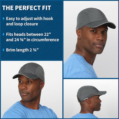 Image of TrailHeads Race Day Men's Running Hat - Lightweight, Quick Dry Mesh Cap with Reflective Accents & Sweatband - Performance Cap