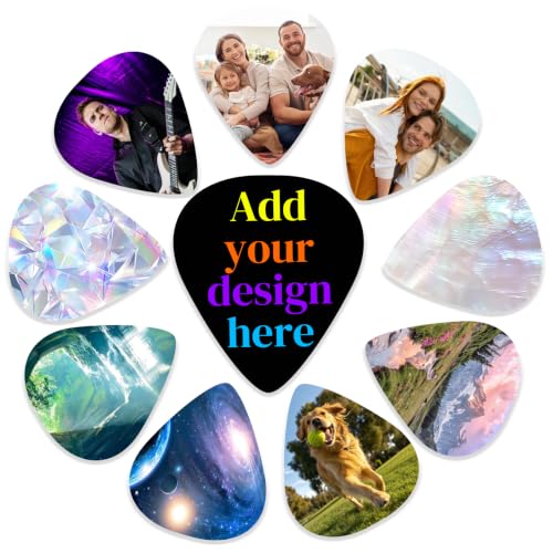 Gloryage Custom Guitar Picks Personalized with Photo & Text Double Sided Printed Guitar Accessories 3 Thicknesses with Unique Music Gifts for Men Boyfriend Musiciansa
