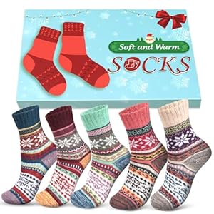 Wollsocken Damen Geschenke für Frauen Weihnachten: Warme Dicke Socken Thermosocken Wintersocken Weihnachtsgeschenke für Frauen Nikolaus Geschenke Geschenkideen Weihnachten Weihnachtssocken Damen 39-42