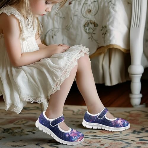 Little Girls Mary Jane Dress Shoes Princess Flats Shoes Mesh Breathable Walking Sneakers for School,Wedding Party4