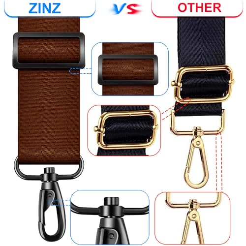 Image of ZINZ 60 Inch Shoulder Strap with Removable Ultra-Thick Pad, Adjustable Buckles Shoulder Crossbody Strap for Luggage Bag