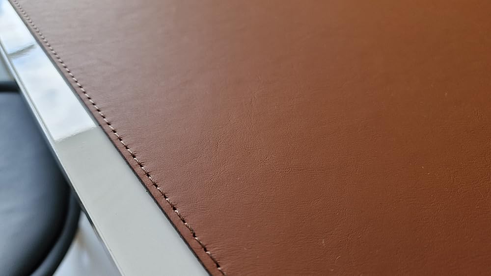 Schreibtischunterlage Echt Leder Rindsleder cognac braun (90cm x 50cm)