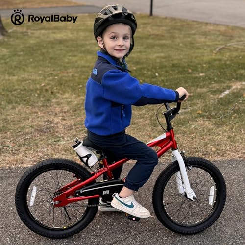 Image of RoyalBaby Bicycle for Kids Cycle for 5-8 Years Boys & Girls 18 inch | Training Wheels | Adjustable Seat | 1 Year Warranty | Red