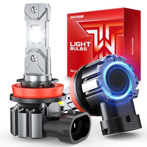 Image of Torchbeam H11 /H9 /H8 LED Bulbs, 2026 60000LM 10X Super Brighte Light Bulb, 6500K Cool White with Cooling Fan, 1:1 Mini Size Plug and Play, 80000 Hours Lifespan, Pack of 2