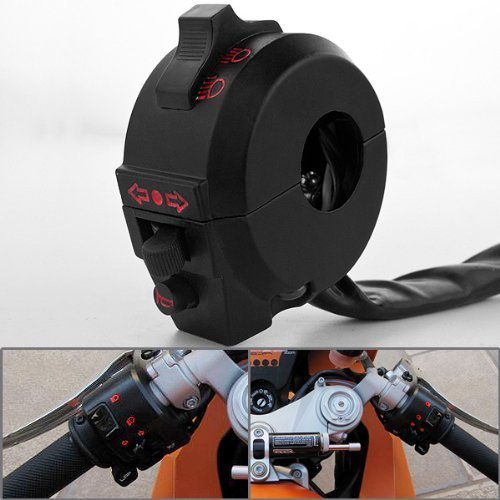StaiBC 1x All In 1 Aluminum Turn Signal Blinker Horn High Low Beam Headlight Motorcycle Left Side Control Switch For KTM Street Bike Dual Sport Model with 7/8