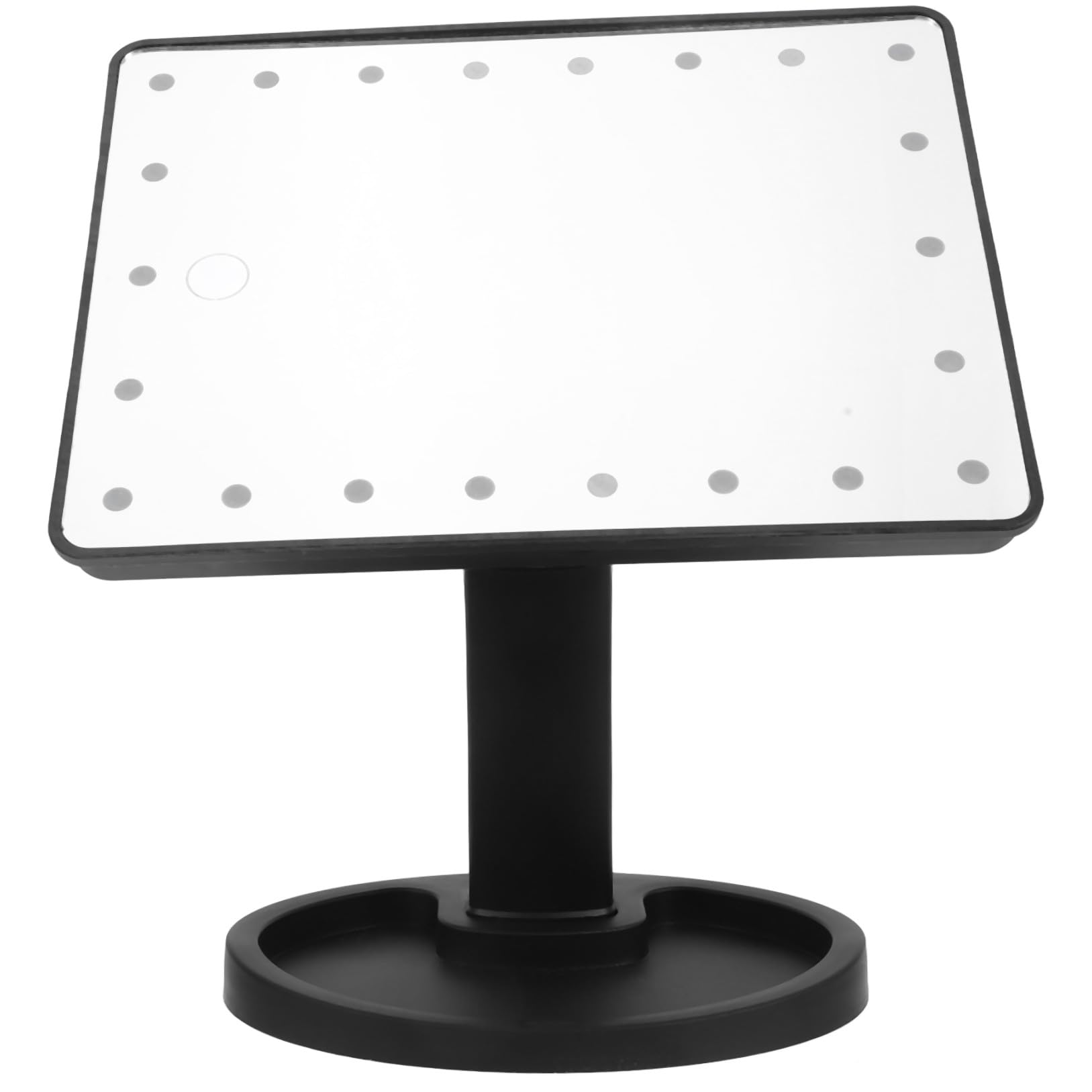 Miroir cosmétique LED tactile fini les reflets sombres grâce au support rotatif