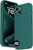 Capa Case Capinha Para iPhone 14 Silicone Com Bordas Elevadas Aveludada Forro Premium (VERDE MILITAR)