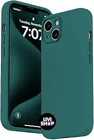 Capa Case Capinha Para iPhone 14 Silicone Com Bordas Elevadas Aveludada Forro Premium (VERDE MILITAR)