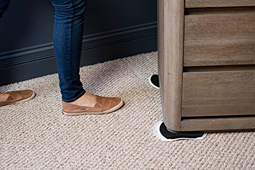 EZ Moves Furniture Slides for Carpet, Large (9” x 6”) - Easily Move Sofas, Loveseats, Cabinets, Bookcases, and More (4 Slides per Set)