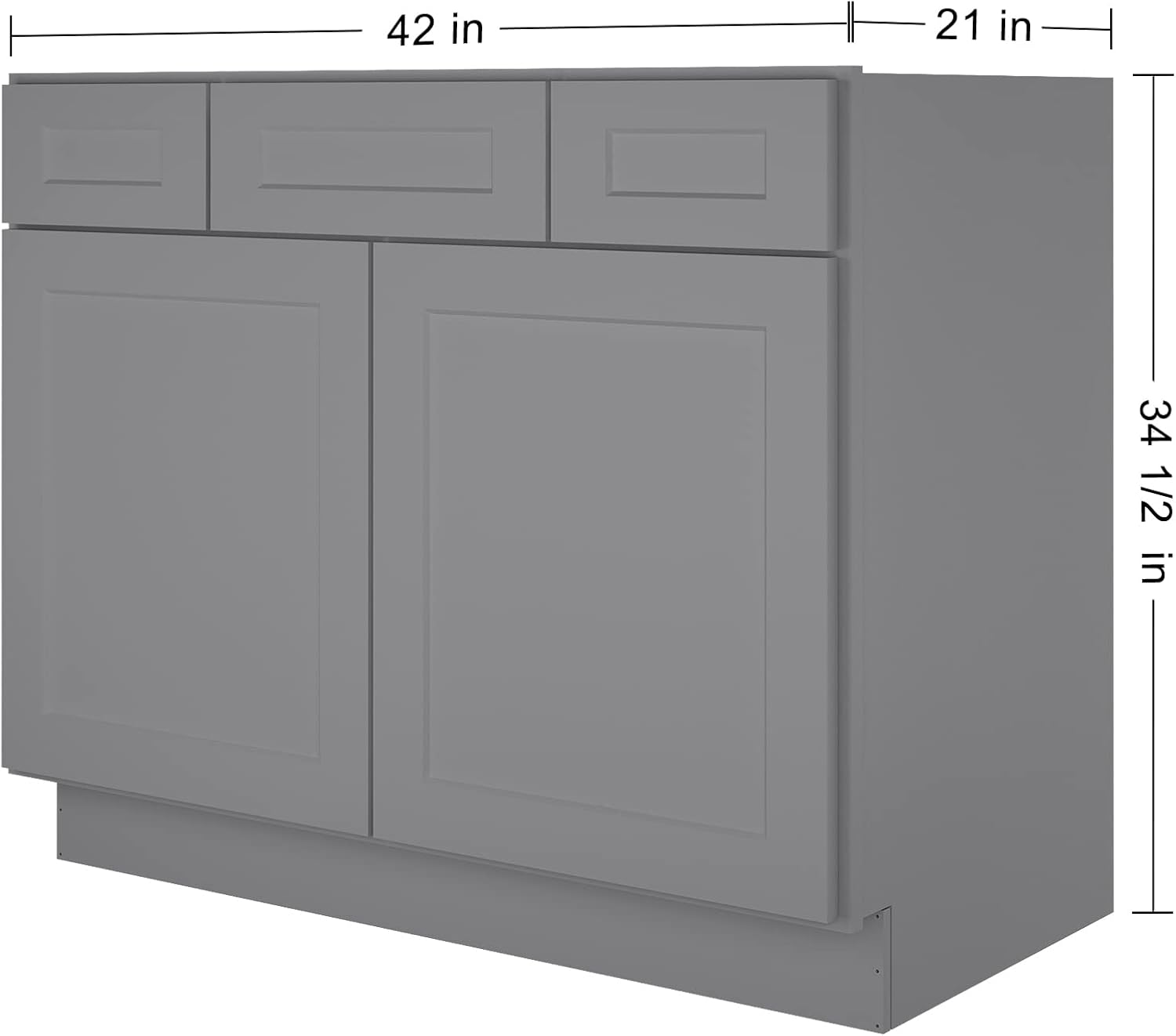 LOVMOR 42" Bathroom Vanity, Kitchen Base Cabinet, Single Sink Storage Unit, Pedestal Sink Storage Cabinet, Large Capacity for Laundry Room, Kitchen, Shower Room & Utility Room
