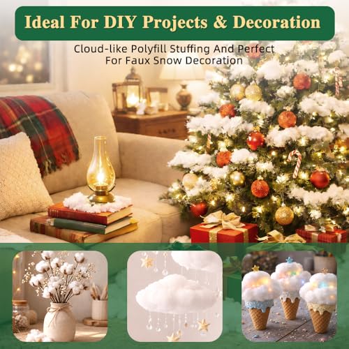 Image of Safe Polyfill Stuffing 25lbs for Pillow&Stuffed Animals, Oeko-TEX Certified | Ideal for Couch,Cushion,Crochet Crafts ,Cloud Decor projects.Soft fluffy polyester filling,machine washable & odor-free