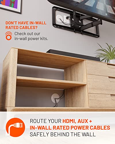 Echogear Tv Cord Hider For Wall Mounted Tv - White Cable Management Kit Hides Tv Wires Behind The Wall- Includes 2 Pass Throughs, Locking Brackets, And Hole Saw Drill Attachment For Easy Install #TOP1