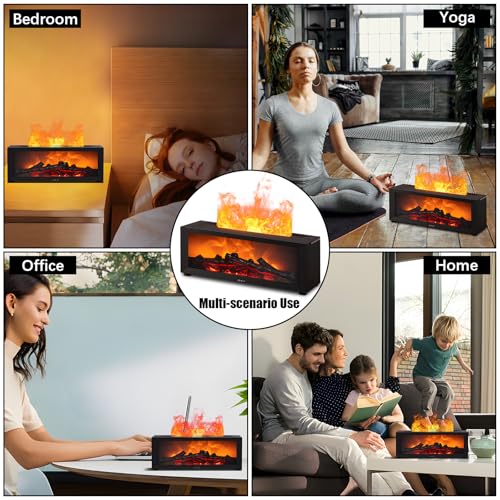 Diffuseur huiles essentielles électrique à effet flamme colorée et télécommande - 6