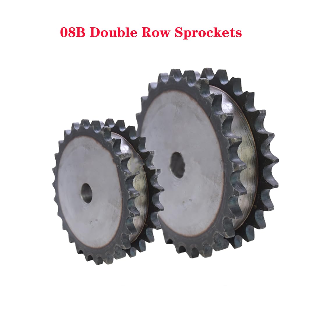 1 Stück 10–26 Zähne 08B zweireihige Kettenräder 45# Stahl 12 mm–18 mm Bohrung Industriekettenrad Motorkettenantrieb(24 Teeth(Hole 18mm))