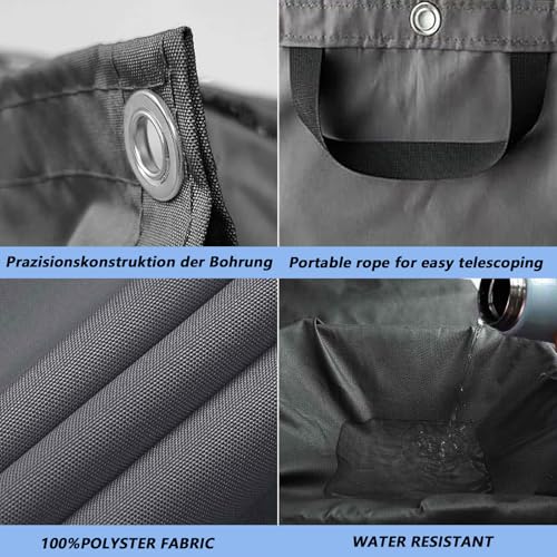 Toile d'ombrage rétractable vague imperméable et anti-UV gris foncé