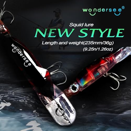 Wondersee Squid Fishing Lures, 4 Pack Octopus Swimbait - image 2