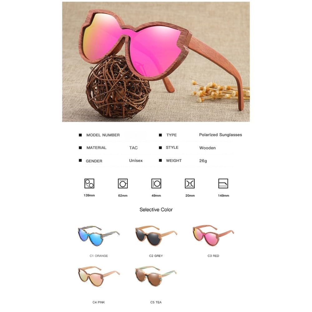 Design Holz Polarisierte Sonnenbrille für Damen und Herren Mode
