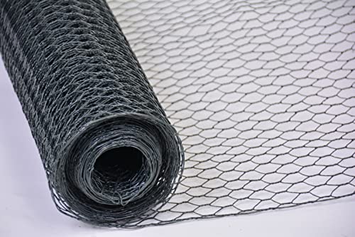 Sechseckgeflecht Maschendraht Kaninchendraht anthrazit Hasendraht Hühnerzaun Maschenweite Höhe Länge wählbar DD (13 x 300 mm, 15 m)