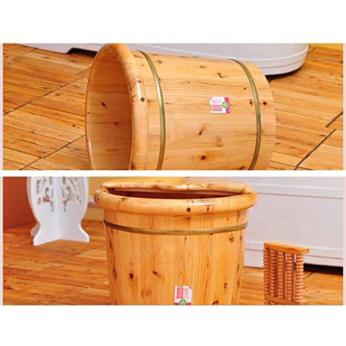 Spa de pies de madera de cedro con tapa y masaje miniatura 5