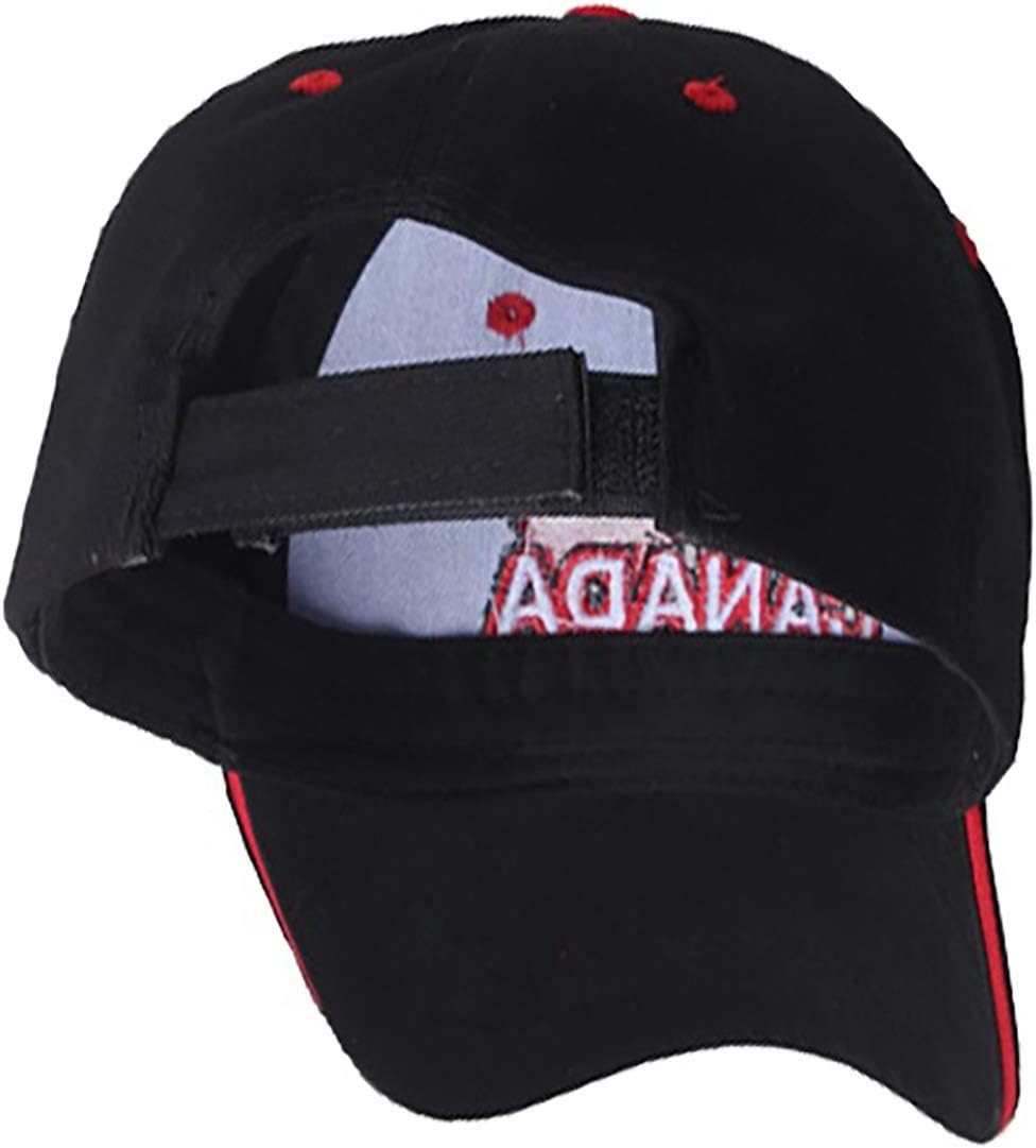 Foetest Baseball Cap Canada Flag Hat Adjustable DadHat Sunhat Cotton Embroidered Cap Black - Image 5