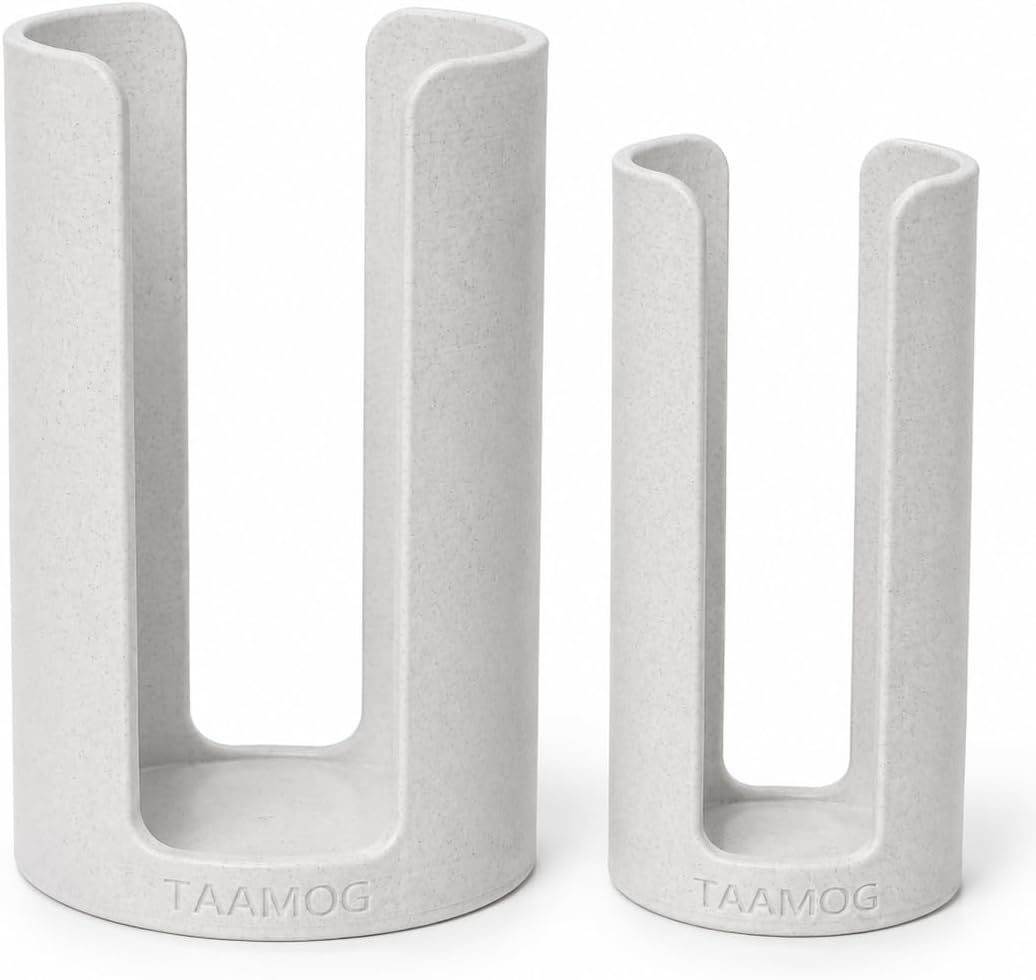 2Pcs Mason Jar Lid Organizer - 3D Printed Marble Canning Lid Storage Rack for Wide & Regular Mouth Lids, Stackable Kitchen Cabinet & Countertop Holder, Fits Reusable Canning, Yeti Lids - Marble White