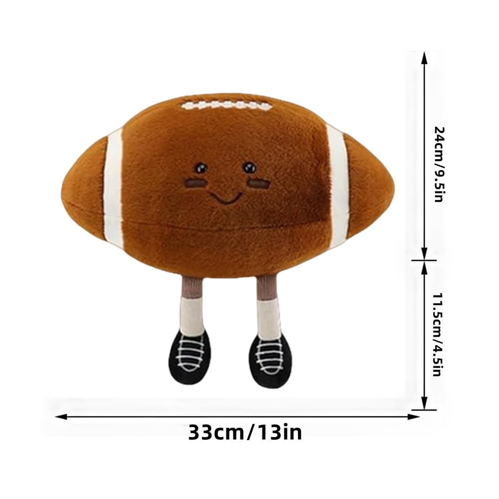 11inch Football Plush Toys,Rugby Stuffed Sports Balls Toy,with feet Creative Soccer Doll,Cute Fun Soft Plush Ball,Plush Stuffed Spherical Soft Toys Sports Throw Pillow Cushion Kids Gift (Rugby) - Image 4