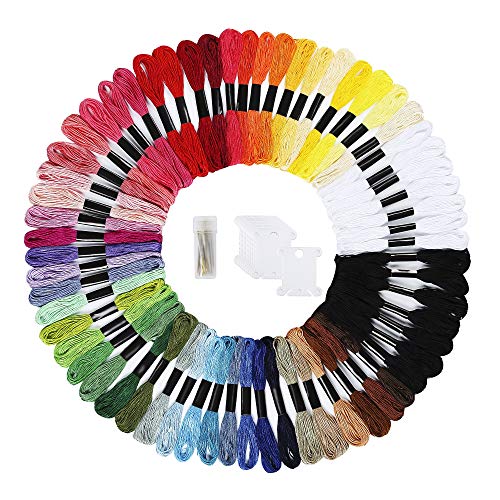 Peirich Embroidery Floss 62 Skeins Friendship Bracelets Floss With Black White Cross Stitch Floss Embroidery Thread, Embroidery Needles,12 Pieces Floss Bobbins - Great Gift For Mother's Day #TOP9