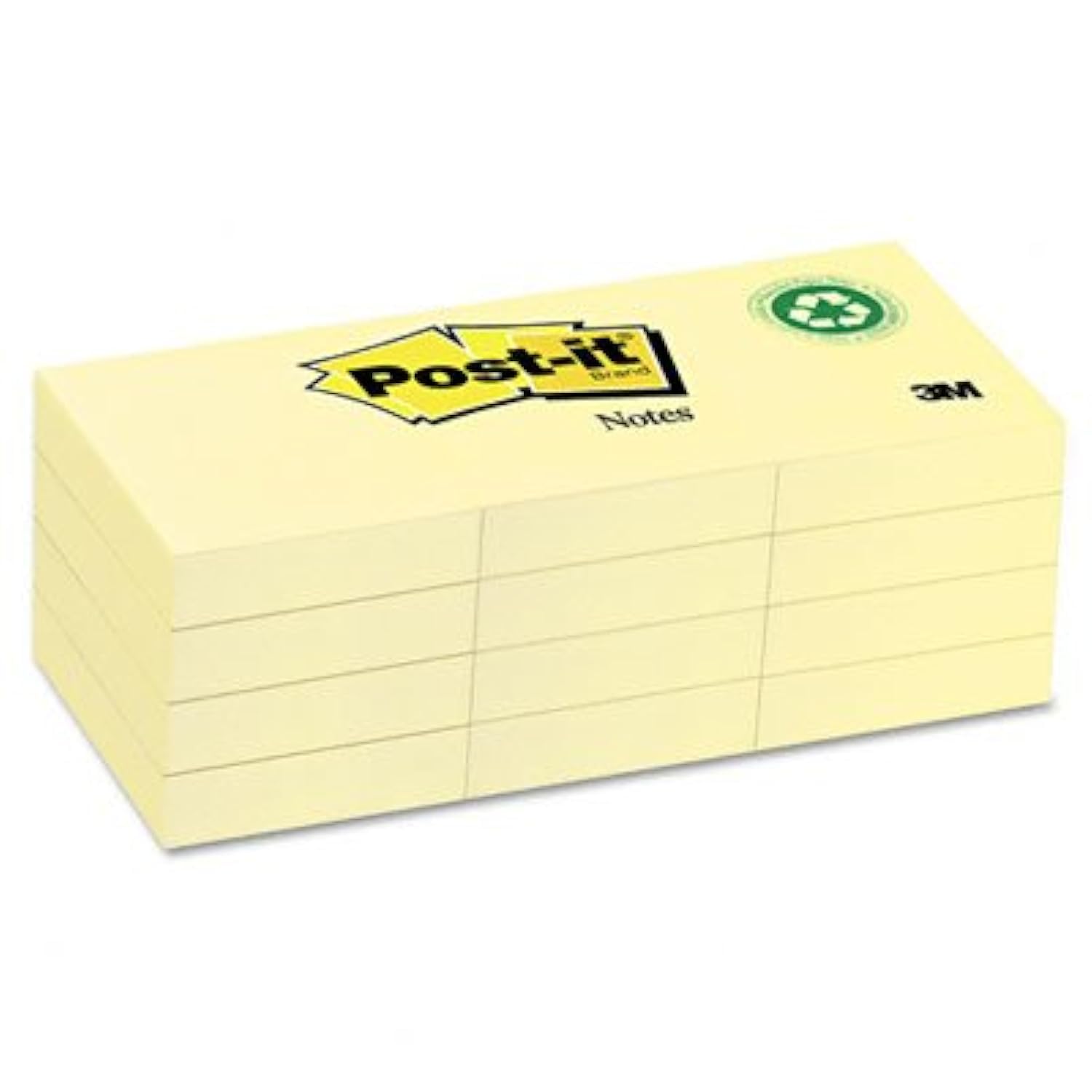 Greener Note Pads, 1 1/2 X 2, Canary Yellow, 100-Sheet, 12/pack