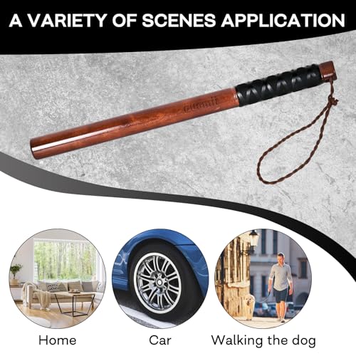Image of Wooden Tire Thumper Fish Bat Knocker Truckers Tool for Checking Tire Pressure Weighted Stick with Extra Grip