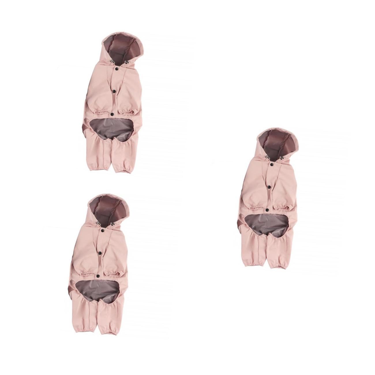 BESPORTBLE 3 Pz Impermeabile Per Animali Domestici Poncho Antipioggia Per Cani Abbigliamento Per Animali Domestici Gilet Per Cani Cappotti Rosa Tessuto Giacca Riflessivo Prodotti Per Animali