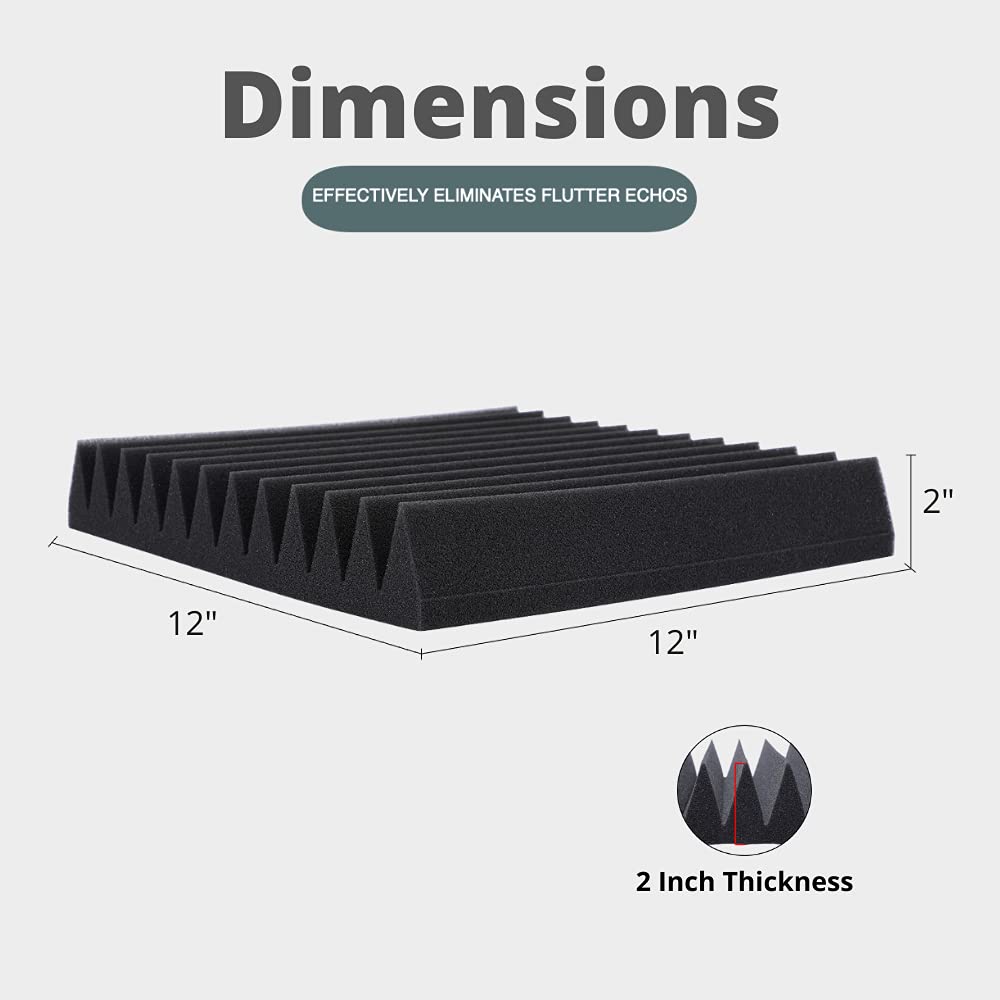 Buy TRUE NORTH Acoustic Foam Panels 12 Pack (1 or 2 Inch Thick