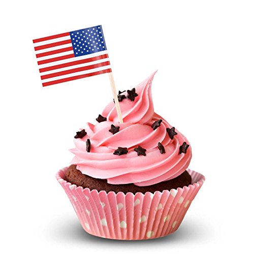 National Flag Picks Flag Toothpicks Cocktail Sticks Cupcake Toppers, Random Country, 100 Count #TOP3