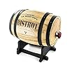 BISTROT KV7166 Distributeur à Vin Tonneau Bois Bordeaux/Gris/Noir 27 x 21,5 x 27,5 cm 3 L