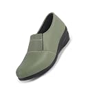 FAUSTO FST FJDWC-7049 GREEN-39 Women Greeen Classic Formal Slip On Shoes | Platform Heel Shoe for Office Meeting Events | Easy Pull On Shoes with All Day Comfort (6 UK) gallery image