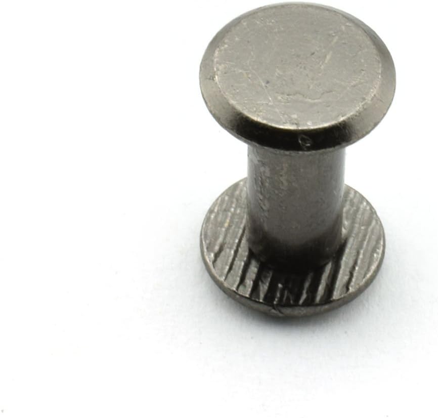 60 Sets Black Chicago Screws 1/2 Inches Screw Posts Metal Accessories Nail Rivet Chicago Button for DIY Leather Decoration Document Book Album Bookbinding Round Flat Head Stud Screw M5x12