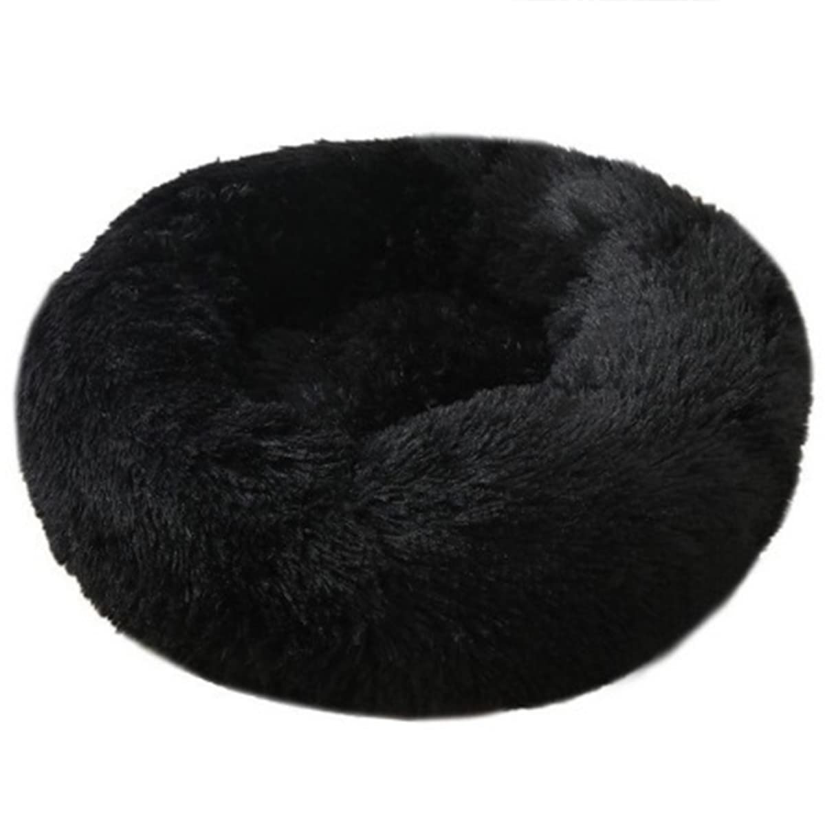 Calming Dog Bed Cat Bed, Washable Round Dog Bed Anti-Slip Fluffy Faux Plush Donut Cuddler Cat Bed for Small Medium Large Dogs - Waterproof Bottom diameter32in — image 1